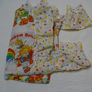 Vintage Rainbow Brite Curtains with Tie Backs 1983